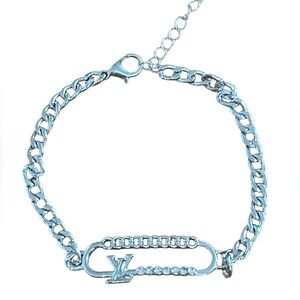 Silver and Rhinestone Chain Bracelet NWT